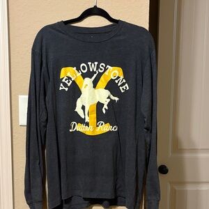 Yellowstone Dutton Ranch Black Long Sleeve Tee